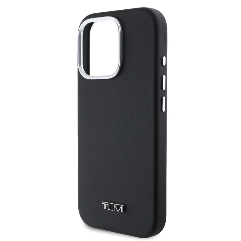 Apple iPhone 16 Pro Max Case TUMI Original Licensed Magsafe Charging Featured Metal Text Logo PU Leather Cover - 5