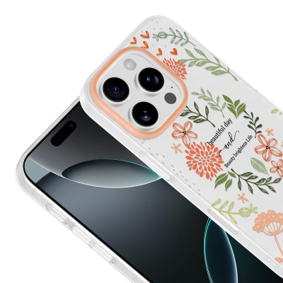Apple iPhone 16 Pro Max Case with Camera Protector, Patterned Zore Clip Cover - 12