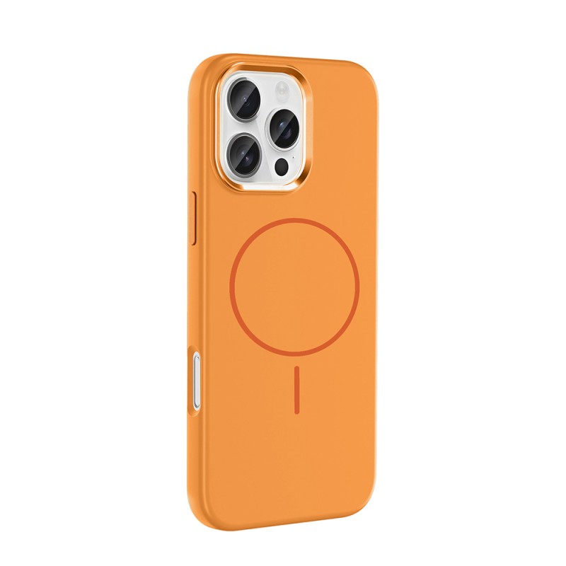Apple iPhone 16 Pro Max Case with M-Safe Charging Feature, Metal Camera Frame, Zore Edi Silicone Cover - 17