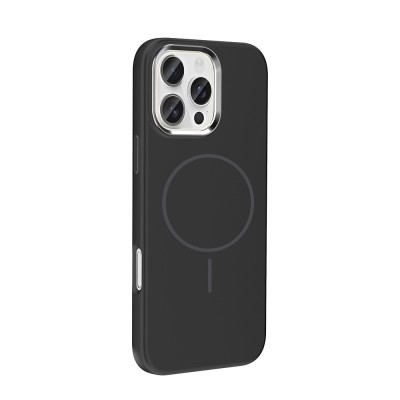 Apple iPhone 16 Pro Max Case with M-Safe Charging Feature, Metal Camera Frame, Zore Edi Silicone Cover - 21