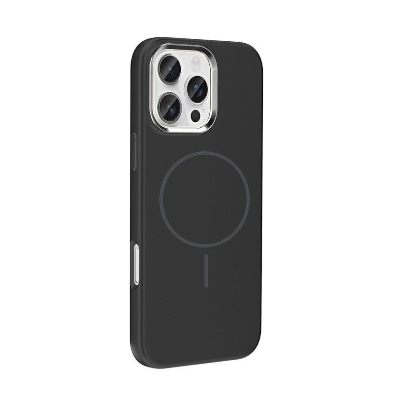 Apple iPhone 16 Pro Max Case with M-Safe Charging Feature, Metal Camera Frame, Zore Edi Silicone Cover - 21
