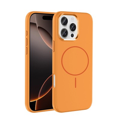 Apple iPhone 16 Pro Max Case with M-Safe Charging Feature, Metal Camera Frame, Zore Edi Silicone Cover - 6