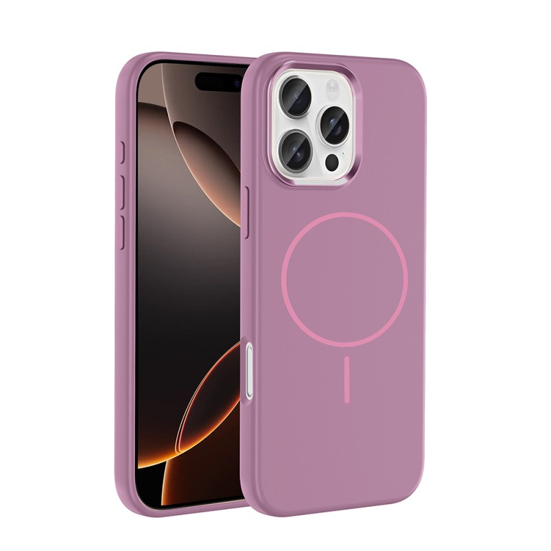 Apple iPhone 16 Pro Max Case with M-Safe Charging Feature, Metal Camera Frame, Zore Edi Silicone Cover - 3