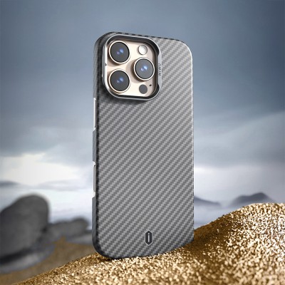 Apple iPhone 16 Pro Max Case Wiwu DCC-206 Magsafe Charging Feature Camera Stand Aramid Fiber Design Cover - 12