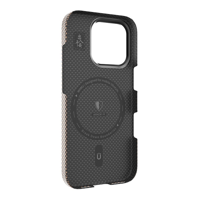 Apple iPhone 16 Pro Max Case Wiwu DCC-208 Magsafe Charging Camera Stand Aramid Fiber Design Cover - 18