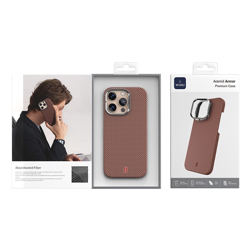 Apple iPhone 16 Pro Max Case Wiwu DCC-208 Magsafe Charging Camera Stand Aramid Fiber Design Cover - 28