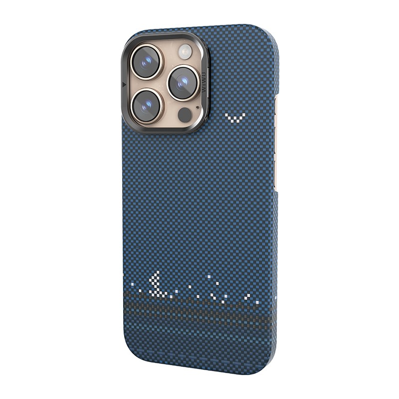 Apple iPhone 16 Pro Max Case Wiwu DCC-209 Magsafe Charged Camera Stand Aramid Fiber Design Cover - 5