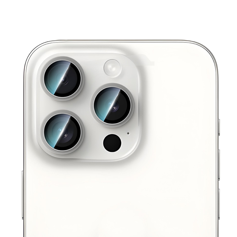 Apple iPhone 16 Pro Max CaseWorld Alloy Serisi Oleofobik Anti Reflective Kamera Lens Koruyucu - Gümüş