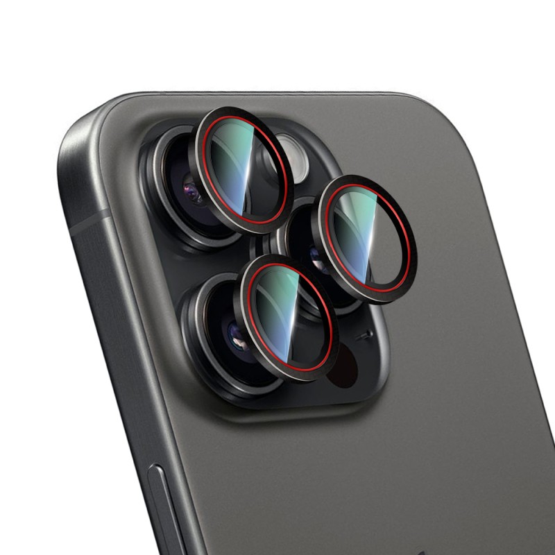 Apple iPhone 16 Pro CaseWorld Carbon Fiber Series Anti-Reflective Ultra Clear Camera Lens Protector - 3