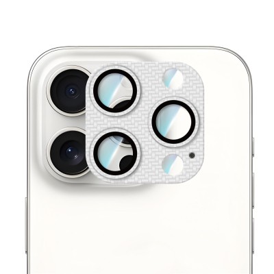 Apple iPhone 16 Pro Max CaseWorld Carbon Fiber Series Anti Reflective Ultra Clear Full Camera Lens Protector - 7