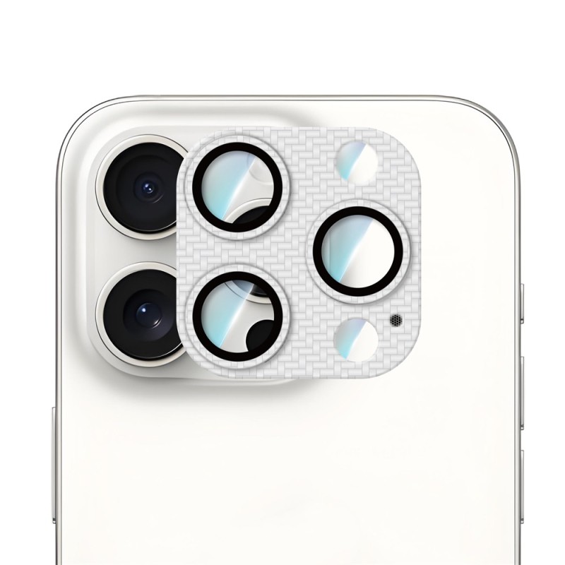 Apple iPhone 16 Pro Max CaseWorld Carbon Fiber Series Anti Reflective Ultra Clear Full Camera Lens Protector - 7