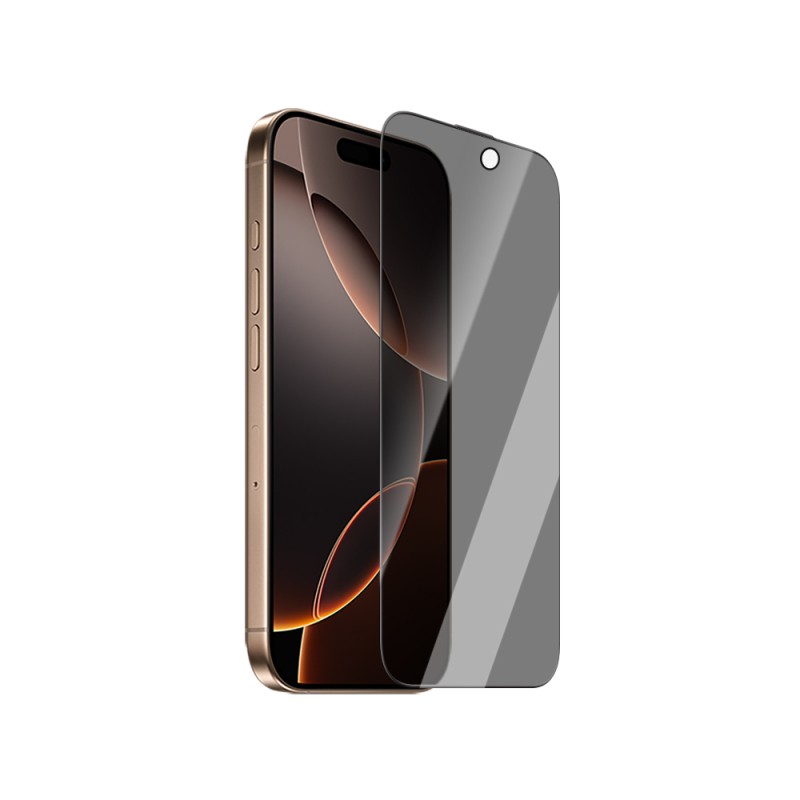 Apple iPhone 16 Pro Max CaseWorld Crystal Shadow Serisi Safir Coating 0.15mm 3D Privacy Temperli Cam Ekran Koruyucu - 2