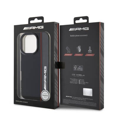 Apple iPhone 16 Pro Max Kılıf AMG Orjinal Lisanslı M-safe Şarj Özellikli IML Baskı Logolu Çift Katmanlı Bow Lines Kapak - 9