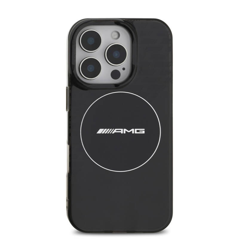 Apple iPhone 16 Pro Max Kılıf AMG Orjinal Lisanslı M-safe Şarj Özellikli IML Baskı Logolu Smoked Kapak - 4