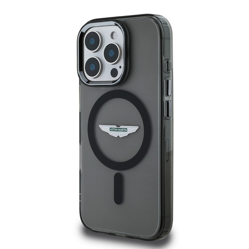 Apple iPhone 16 Pro Max Kılıf Aston Martin Orjinal Lisanslı M-safe Şarj Özellikli IML Baskı Logolu Buzlu Kapak - 4
