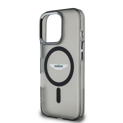 Apple iPhone 16 Pro Max Kılıf Aston Martin Orjinal Lisanslı M-safe Şarj Özellikli IML Baskı Logolu Buzlu Kapak - 7