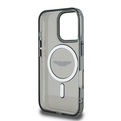 Apple iPhone 16 Pro Max Kılıf Aston Martin Orjinal Lisanslı M-safe Şarj Özellikli IML Baskı Logolu Buzlu Kapak - 8