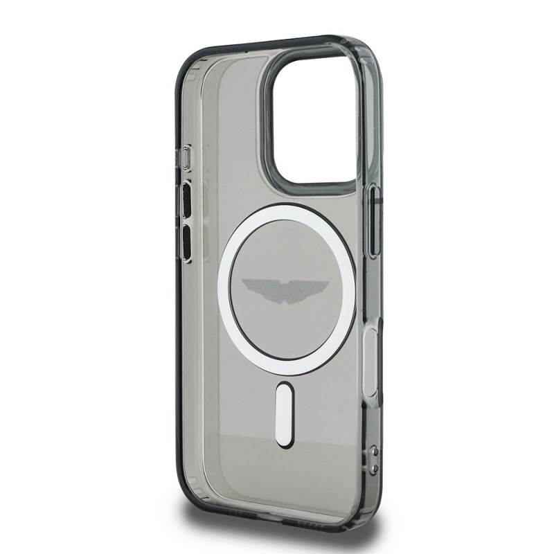 Apple iPhone 16 Pro Max Kılıf Aston Martin Orjinal Lisanslı M-safe Şarj Özellikli IML Baskı Logolu Buzlu Kapak - 8