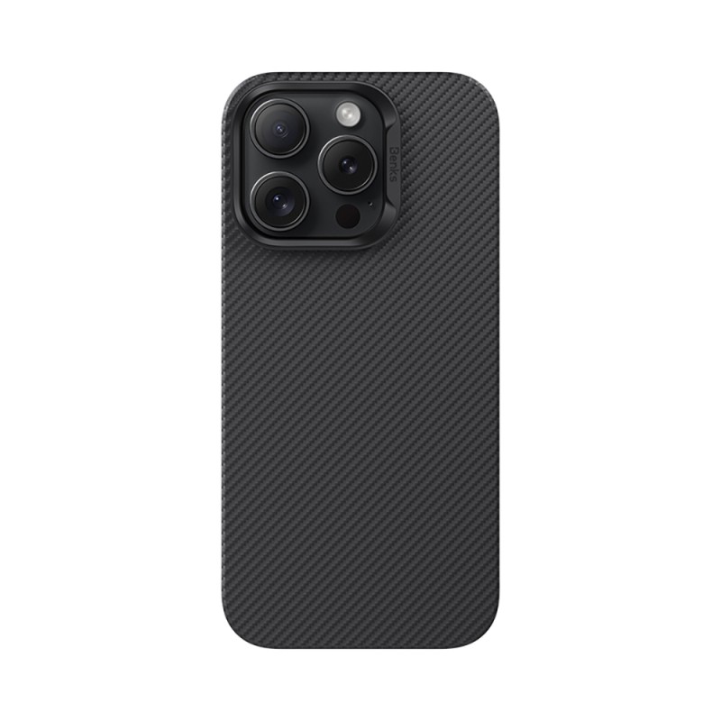 Apple iPhone 16 Pro Max Kılıf Benks M-safe Şarj Özellikli Metal Kamera Çerçeveli Magnetik ArmorAir 600D Kevlar Karbon Fiber Kapak - 3