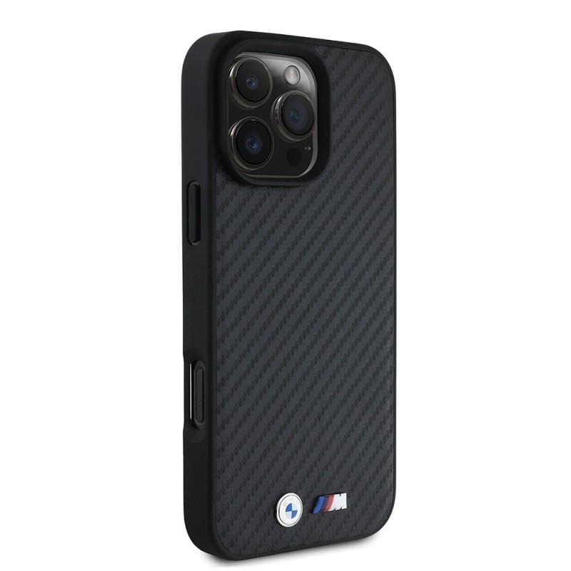 Apple iPhone 16 Pro Max Kılıf BMW Orjinal Lisanslı Karbon Fiber Tasarımlı ve Metal Logolu PU Deri Kapak - 5