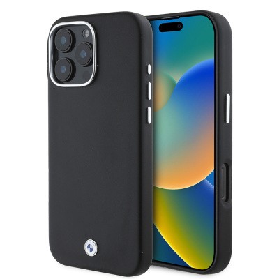 Apple iPhone 16 Pro Max Kılıf BMW Orjinal Lisanslı M-safe Şarj Özellikli Metal Logolu Tam Kaplama Deri Kapak - 3