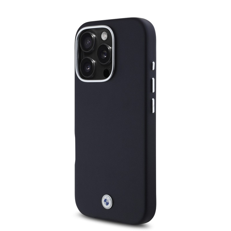 Apple iPhone 16 Pro Max Kılıf BMW Orjinal Lisanslı M-safe Şarj Özellikli Metal Logolu Tam Kaplama Deri Kapak - 9