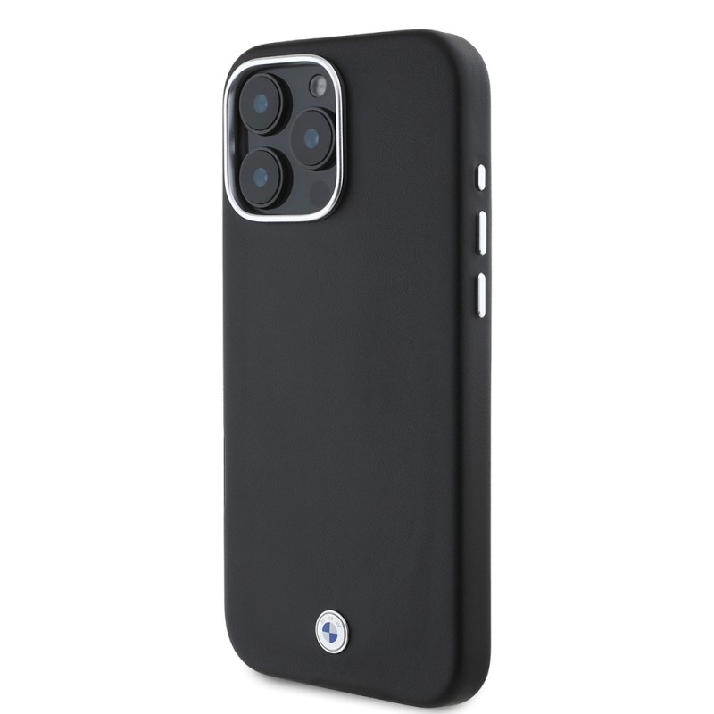 Apple iPhone 16 Pro Max Kılıf BMW Orjinal Lisanslı M-safe Şarj Özellikli Metal Logolu Tam Kaplama Deri Kapak - 12