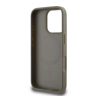 Apple iPhone 16 Pro Max Kılıf DKNY Orjinal Lisanslı M-safe Şarj Özellikli 3D Yazılı Grid Pattern Kapak - 9