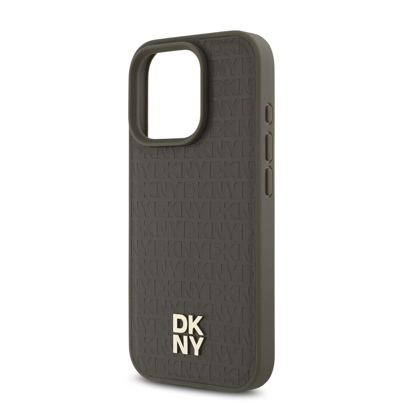 Apple iPhone 16 Pro Max Kılıf DKNY Orjinal Lisanslı M-safe Şarj Özellikli 3D Yazılı Repeat Pattern Kapak - 6