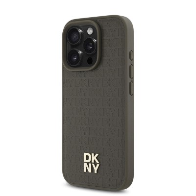 Apple iPhone 16 Pro Max Kılıf DKNY Orjinal Lisanslı M-safe Şarj Özellikli 3D Yazılı Repeat Pattern Kapak - 5