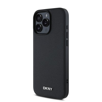 Apple iPhone 16 Pro Max Kılıf DKNY Orjinal Lisanslı M-safe Şarj Özellikli Metal Logolu PU Deri Grained Kapak - 3