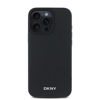 Apple iPhone 16 Pro Max Kılıf DKNY Orjinal Lisanslı M-safe Şarj Özellikli Metal Logolu PU Deri Grained Kapak - 4