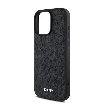 Apple iPhone 16 Pro Max Kılıf DKNY Orjinal Lisanslı M-safe Şarj Özellikli Metal Logolu PU Deri Grained Kapak - 7