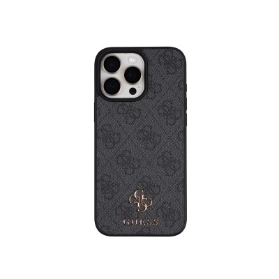 Apple iPhone 16 Pro Max Kılıf Guess Orjinal Lisanslı M-safe Şarj Özellikli 4G Metal Büyük Logolu Kartlıklı Kapak - 8