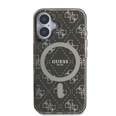 Apple iPhone 16 Pro Max Kılıf Guess Orjinal Lisanslı M-safe Şarj Özellikli IML Baskılı Klasik Logolu 4G Desenli Kapak - 13