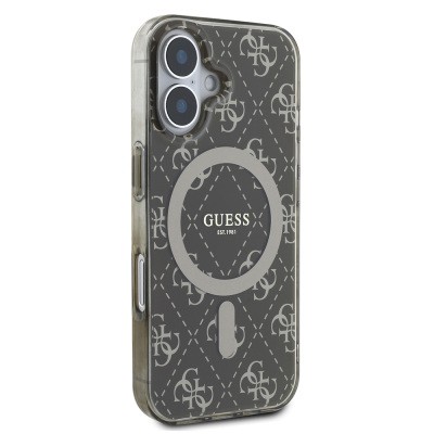 Apple iPhone 16 Pro Max Kılıf Guess Orjinal Lisanslı M-safe Şarj Özellikli IML Baskılı Klasik Logolu 4G Desenli Kapak - 14
