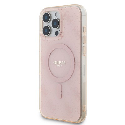 Apple iPhone 16 Pro Max Kılıf Guess Orjinal Lisanslı M-safe Şarj Özellikli IML Baskılı Klasik Logolu 4G Desenli Kapak - 3