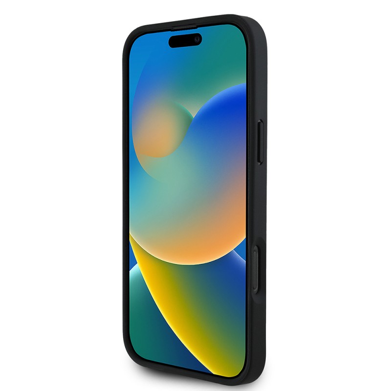 Apple iPhone 16 Pro Max Kılıf Guess Orjinal Lisanslı M-safe Şarj Özellikli Taneli Çiçek Tasarımlı Metal Yazı Logolu Kapak - 17