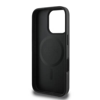Apple iPhone 16 Pro Max Kılıf Guess Orjinal Lisanslı M-safe Şarj Özellikli Yazı Logolu Peony Kapak - 8
