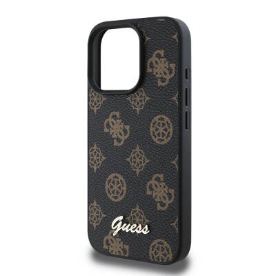 Apple iPhone 16 Pro Max Kılıf Guess Orjinal Lisanslı M-safe Şarj Özellikli Yazı Logolu Peony Kapak - 7