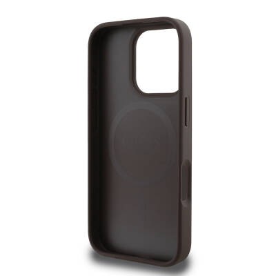 Apple iPhone 16 Pro Max Kılıf Guess Orjinal Lisanslı M-safe Şarj Özellikli Yazı Logolu Peony Kapak - 16