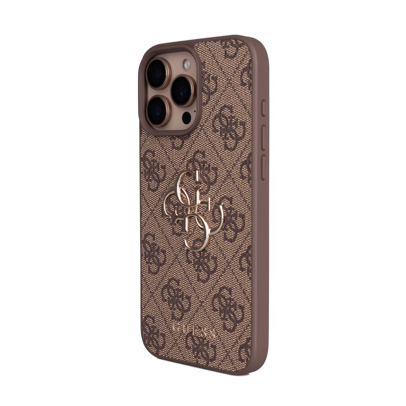 Apple iPhone 16 Pro Max Kılıf Guess Orjinal Lisanslı PU Deri 4G Büyük Metal Logolu Çapraz Vücut Askılı Kapak - 28