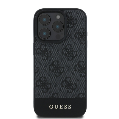 Apple iPhone 16 Pro Max Kılıf Guess Orjinal Lisanslı PU Deri Şerit Logo Dizaynlı Kapak - Guess