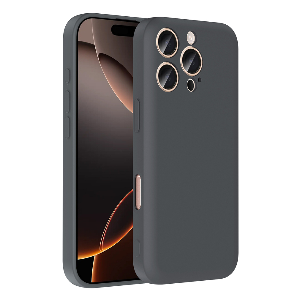 iPhone 16 Pro Max Kılıf Kamera Korumalı Kartlık Hazneli NXXA Vitra Kapak - Gri
