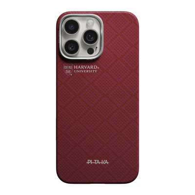 Apple iPhone 16 Pro Max Kılıf M-safe Şarj Özellikli Aramid Fiber Pitaka Harvard University Serisi Kapak - Pitaka