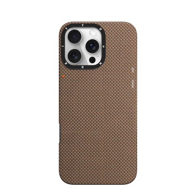 Apple iPhone 16 Pro Max Kılıf M-safe Şarj Özellikli Aramid Fiber Youngkit 1500D Extreme Wing Titanyum-Gold Serisi Kapak - Youngkit