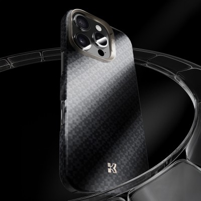 Apple iPhone 16 Pro Max Kılıf M-Safe Şarj Özellikli Benks ArmorAir ArmorGrid Serisi Kevlar Karbon Kapak - 20
