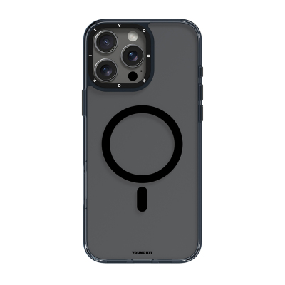 Apple iPhone 16 Pro Max Kılıf M-safe Şarj Özellikli Cam Arka Yüzey TPU Youngkit Gemstone Clear Serisi Kapak - Youngkit