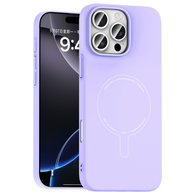 Apple iPhone 16 Pro Max Kılıf M-Safe Şarj Özellikli Kamera Korumalı Zore Elio Sert PC Kapak - Zore