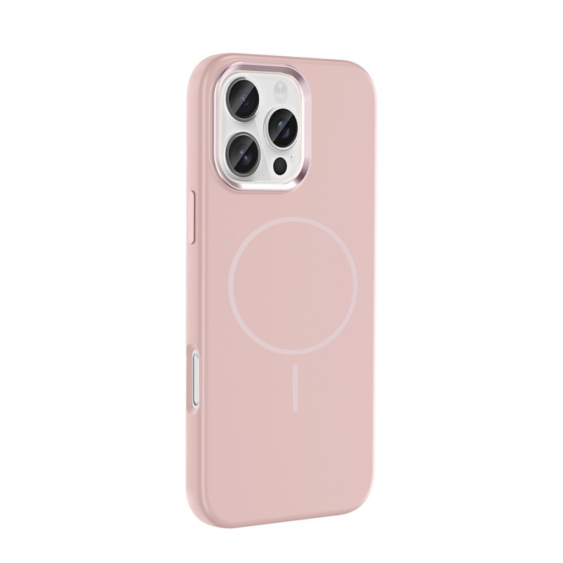 Apple iPhone 16 Pro Max Kılıf M-Safe Şarj Özellikli Metal Kamera Çerçeveli Zore Edi Silikon Kapak - 12